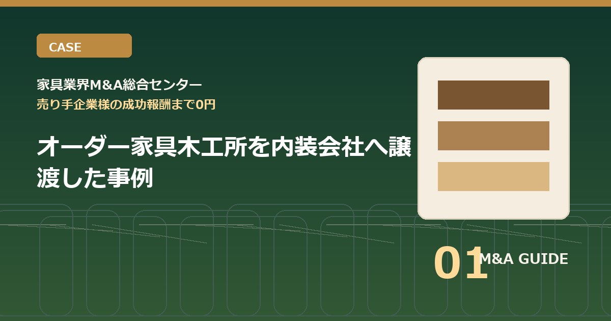 オーダー家具木工所を内装会社へ譲渡した事例のアイキャッチ画像