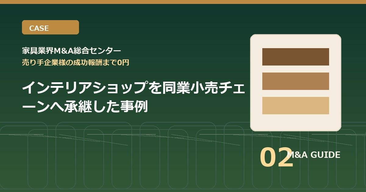 インテリアショップを同業小売チェーンへ承継した事例のアイキャッチ画像