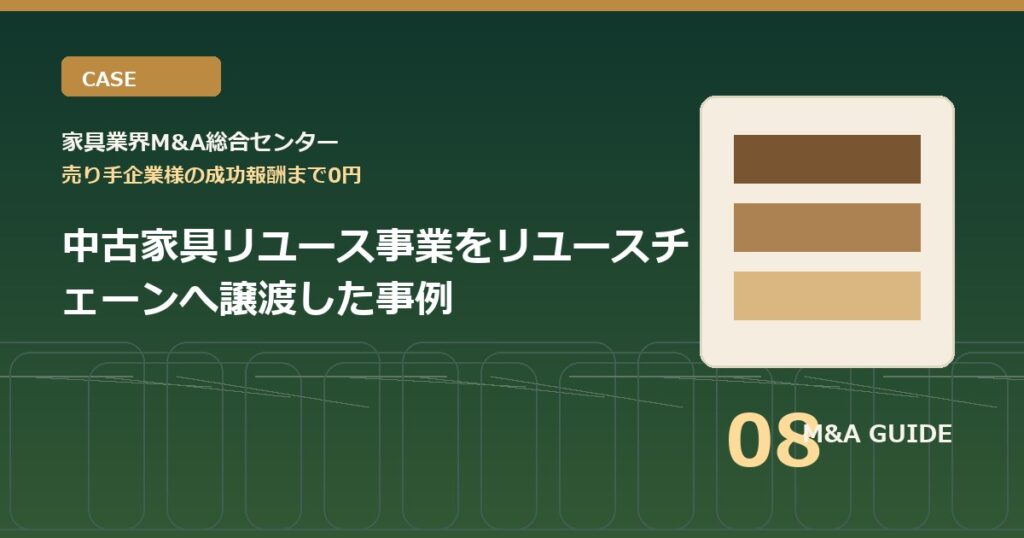 中古家具リユース事業をリユースチェーンへ譲渡した事例のアイキャッチ画像