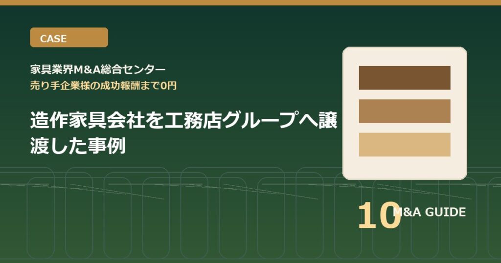 造作家具会社を工務店グループへ譲渡した事例のアイキャッチ画像