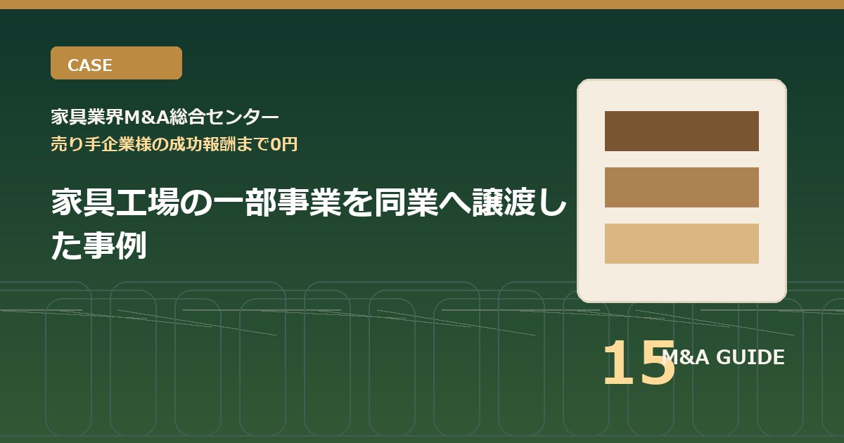 家具工場の一部事業を同業へ譲渡した事例のアイキャッチ画像