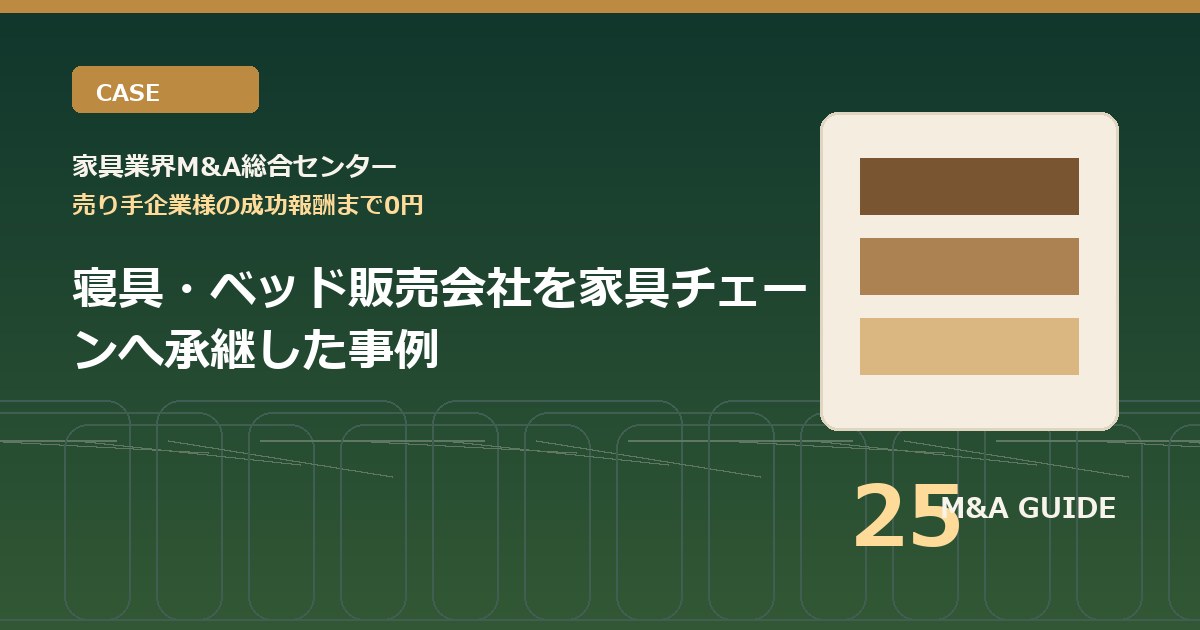 寝具・ベッド販売会社を家具チェーンへ承継した事例のアイキャッチ画像