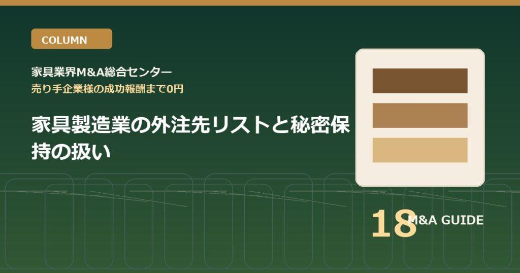 家具製造業の外注先リストと秘密保持の扱いのアイキャッチ画像