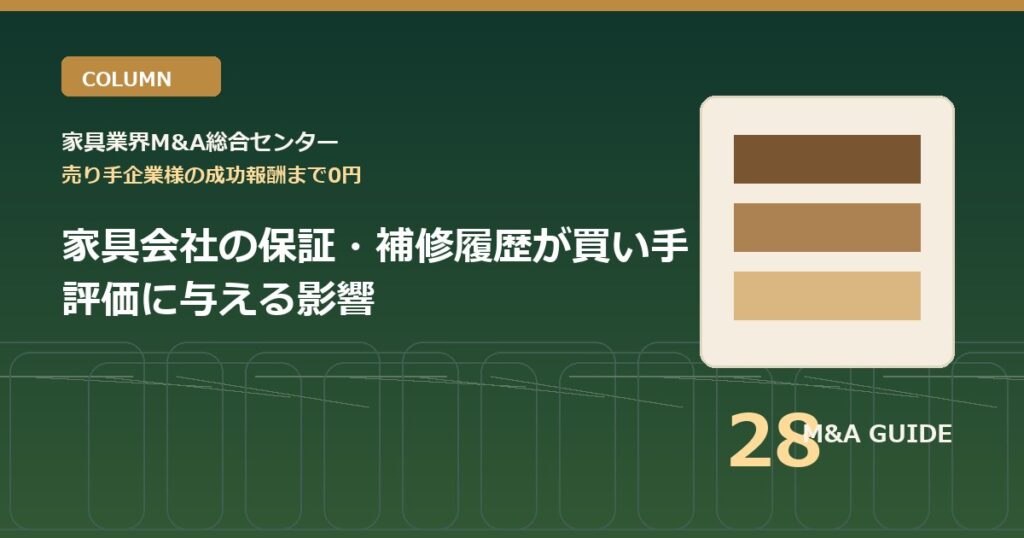 家具会社の保証・補修履歴が買い手評価に与える影響のアイキャッチ画像