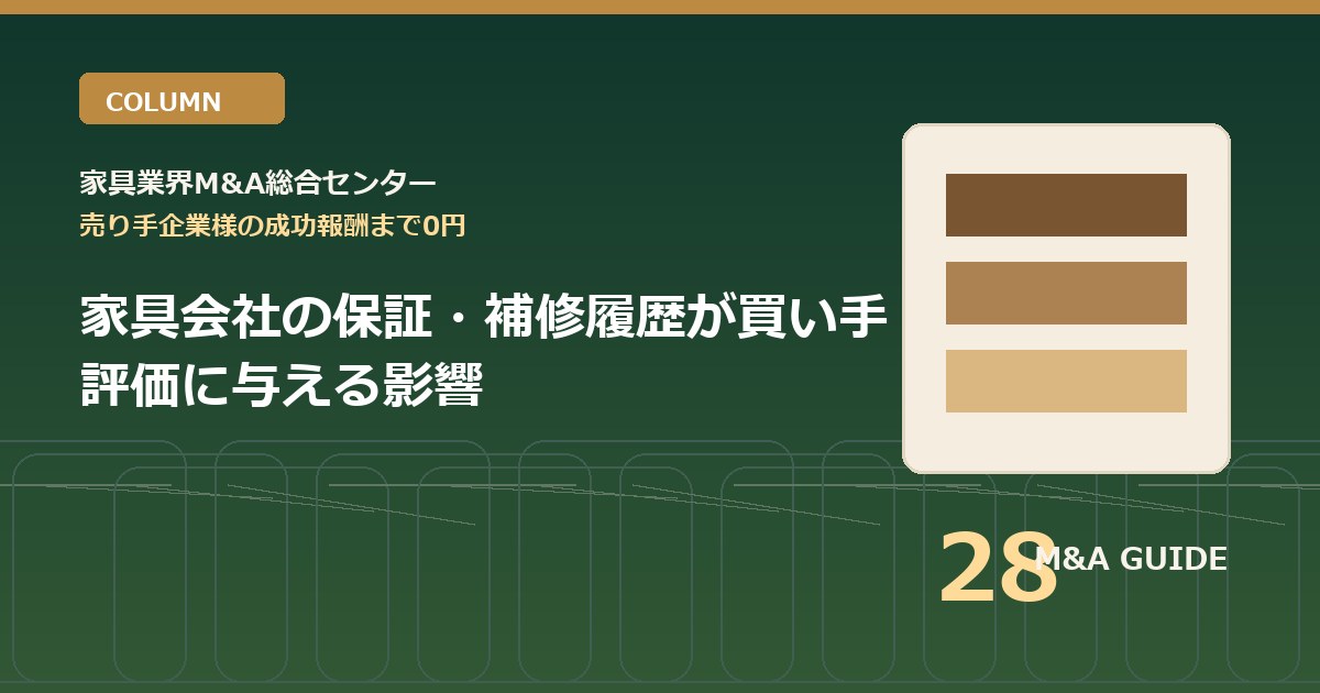 家具会社の保証・補修履歴が買い手評価に与える影響のアイキャッチ画像